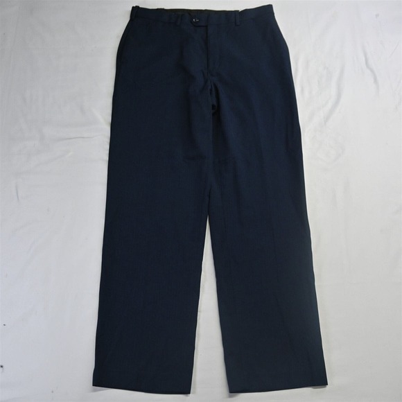 Savane 34‎ x 32 Navy Blue Comfort Stretch Waist Mens Dress Pants - Picture 1 of 7